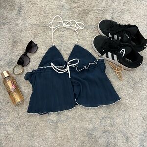 Edikted Navy Top with White Detail